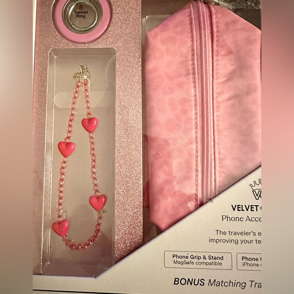 Velvet Caviar Phone Accessories Set- Hot Pink Leopard   NWT - Picture 9 of 9